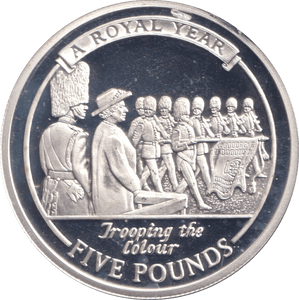 2005 SILVER PROOF FIVE POUNDS TROOPING THE COLOUR - £5 Silver Proof - Cambridgeshire Coins