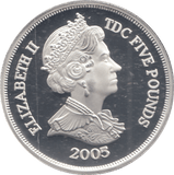 2005 SILVER PROOF FIVE POUND - SILVER WORLD COINS - Cambridgeshire Coins