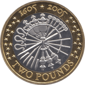 2005 SILVER PROOF GUNPOWDER PLOT TWO POUNDS - SILVER WORLD COINS - Cambridgeshire Coins