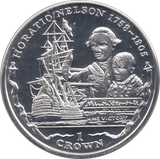 2005 SILVER PROOF HORATIO NELSON COMMEMORATIVE CROWN FALKLAND ISLANDS - SILVER WORLD COINS - Cambridgeshire Coins