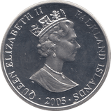 2005 SILVER PROOF HORATIO NELSON COMMEMORATIVE CROWN FALKLAND ISLANDS - SILVER WORLD COINS - Cambridgeshire Coins