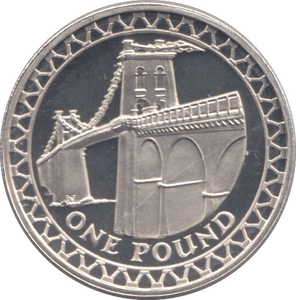 2005 SILVER PROOF MENAI BRIDGE ONE POUND UNITED KINGDOM - SILVER WORLD COINS - Cambridgeshire Coins