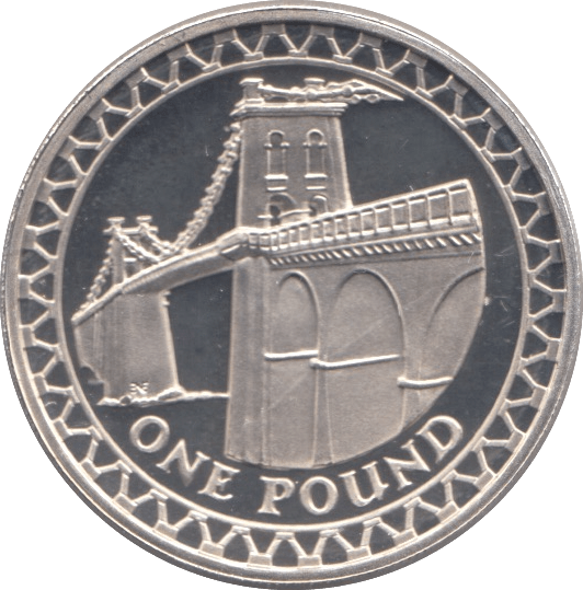 2005 SILVER PROOF MENAI BRIDGE ONE POUND UNITED KINGDOM - SILVER WORLD COINS - Cambridgeshire Coins