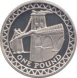 2005 SILVER PROOF MENAI BRIDGE ONE POUND UNITED KINGDOM - SILVER WORLD COINS - Cambridgeshire Coins