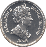 2005 SILVER PROOF ONE CROWN GOUGH ISLAND - SILVER WORLD COINS - Cambridgeshire Coins