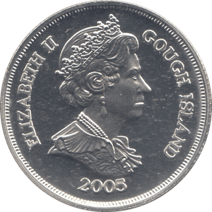 2005 SILVER PROOF ONE CROWN GOUGH ISLAND - SILVER WORLD COINS - Cambridgeshire Coins