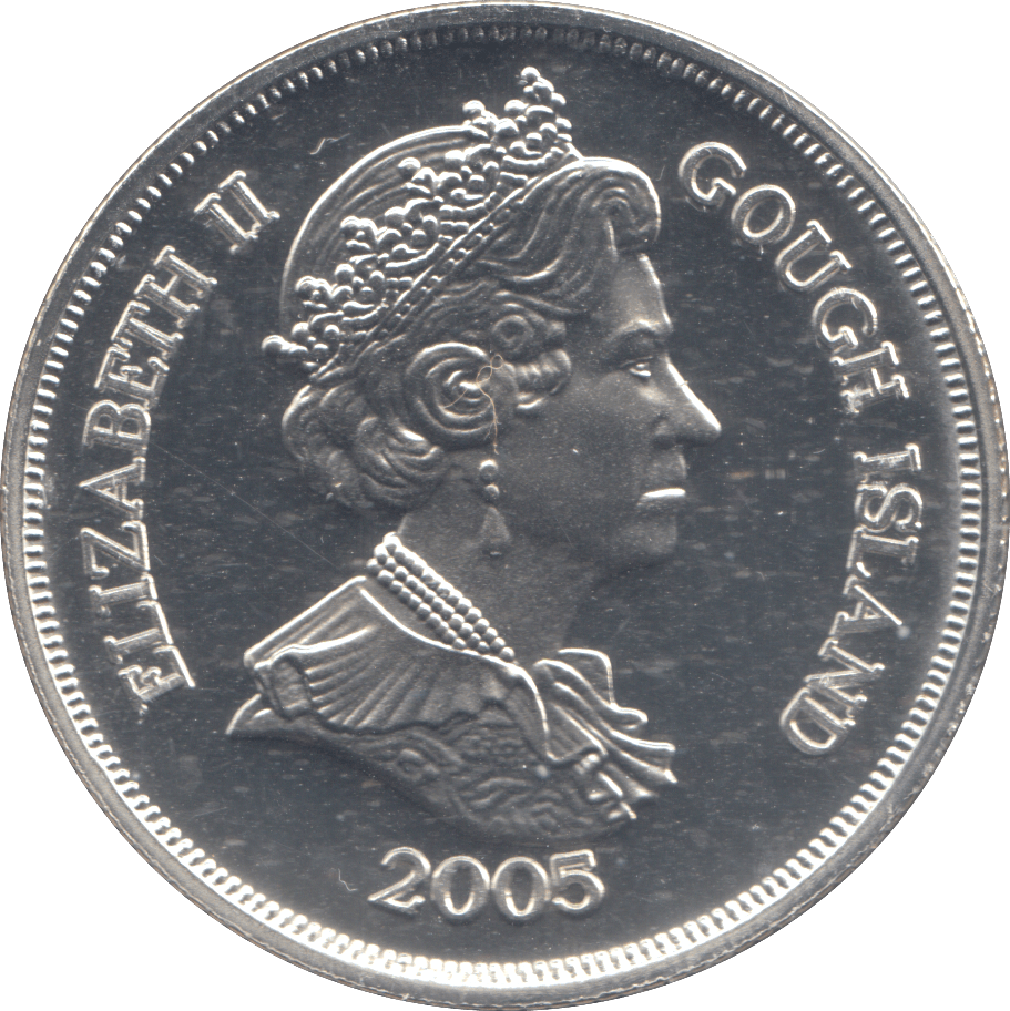 2005 SILVER PROOF ONE CROWN GOUGH ISLAND - SILVER WORLD COINS - Cambridgeshire Coins