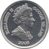 2005 SILVER PROOF ONE CROWN GOUGH ISLAND - SILVER WORLD COINS - Cambridgeshire Coins