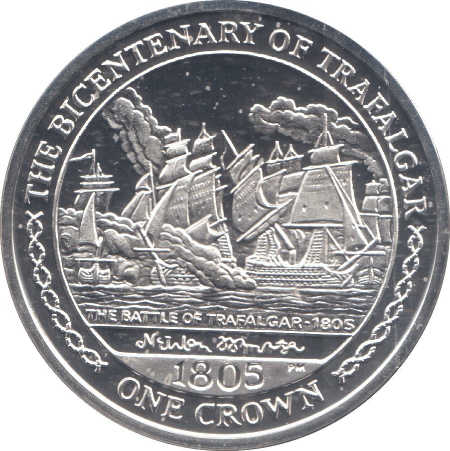 2005 SILVER PROOF ONE CROWN ISLE OF MAN - SILVER WORLD COINS - Cambridgeshire Coins