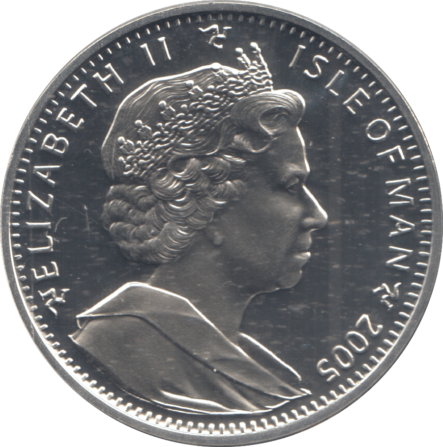 2005 SILVER PROOF ONE CROWN ISLE OF MAN - SILVER WORLD COINS - Cambridgeshire Coins
