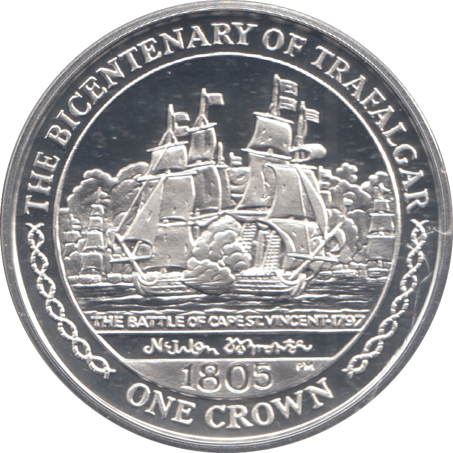 2005 SILVER PROOF ONE CROWN ISLE OF MAN - SILVER WORLD COINS - Cambridgeshire Coins