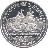 2005 SILVER PROOF ONE CROWN ISLE OF MAN - SILVER WORLD COINS - Cambridgeshire Coins