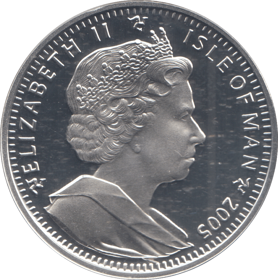 2005 SILVER PROOF ONE CROWN ISLE OF MAN - SILVER WORLD COINS - Cambridgeshire Coins