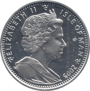 2005 SILVER PROOF ONE CROWN ISLE OF MAN - SILVER WORLD COINS - Cambridgeshire Coins