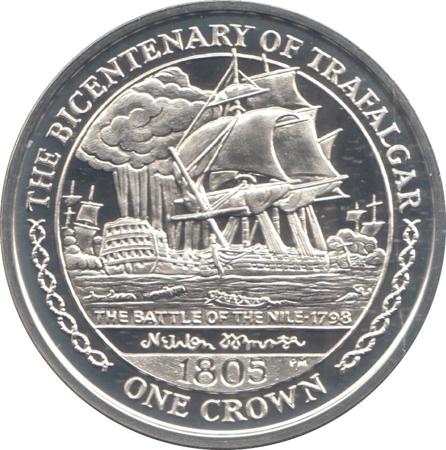 2005 SILVER PROOF ONE CROWN ISLE OF MAN - SILVER WORLD COINS - Cambridgeshire Coins
