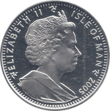 2005 SILVER PROOF ONE CROWN ISLE OF MAN - SILVER WORLD COINS - Cambridgeshire Coins