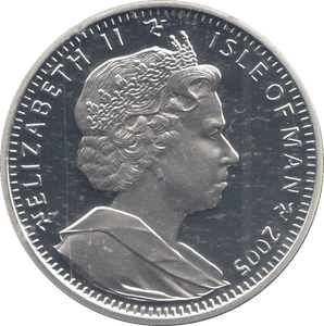 2005 SILVER PROOF ONE CROWN ISLE OF MAN - SILVER WORLD COINS - Cambridgeshire Coins