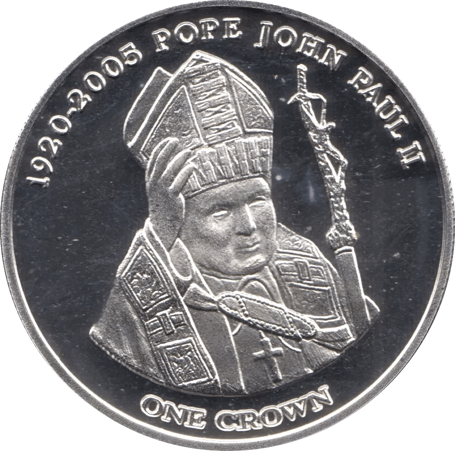 2005 SILVER PROOF ONE CROWN TRISTAN DA CUNHA - SILVER WORLD COINS - Cambridgeshire Coins