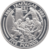 2005 SILVER PROOF TRAFALGAR FIVE POUNDS GIBRALTAR - SILVER WORLD COINS - Cambridgeshire Coins