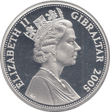 2005 SILVER PROOF TRAFALGAR FIVE POUNDS GIBRALTAR - SILVER WORLD COINS - Cambridgeshire Coins
