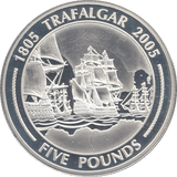 2005 SILVER PROOF TRAFALGAR FIVE POUNDS GIBRALTAR - SILVER WORLD COINS - Cambridgeshire Coins