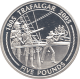 2005 SILVER PROOF TRAFALGAR FIVE POUNDS GIBRALTAR - SILVER WORLD COINS - Cambridgeshire Coins