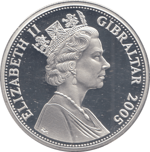 2005 SILVER PROOF TRAFALGAR FIVE POUNDS GIBRALTAR - SILVER WORLD COINS - Cambridgeshire Coins