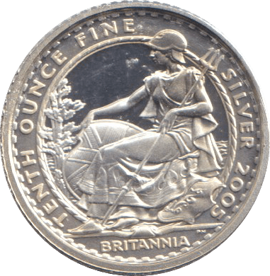 2005 SILVER TENTH OUNCE BRITANNIA 20 PENCE - SILVER WORLD COINS - Cambridgeshire Coins