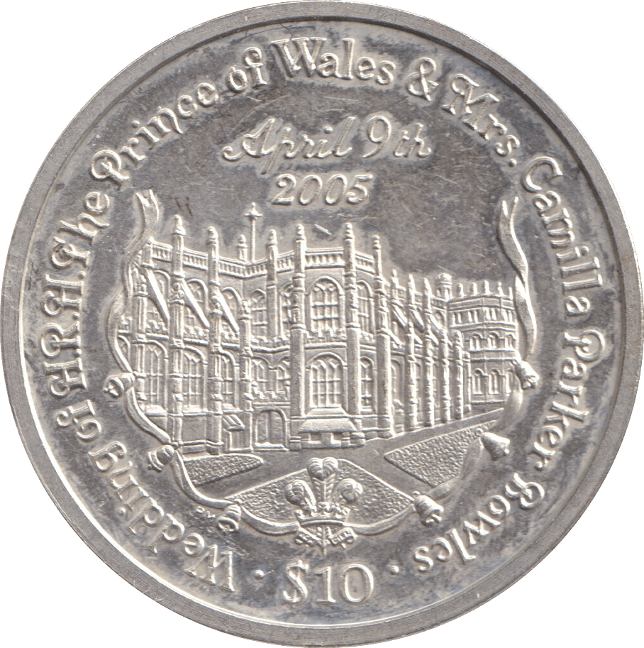 2005 TEN DOLLARS BRITISH VIRGIN ISLANDS WEDDING OF CHARLES AND CAMILLA - SILVER WORLD COINS - Cambridgeshire Coins