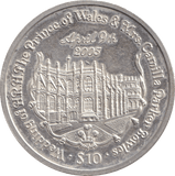 2005 TEN DOLLARS BRITISH VIRGIN ISLANDS WEDDING OF CHARLES AND CAMILLA - SILVER WORLD COINS - Cambridgeshire Coins