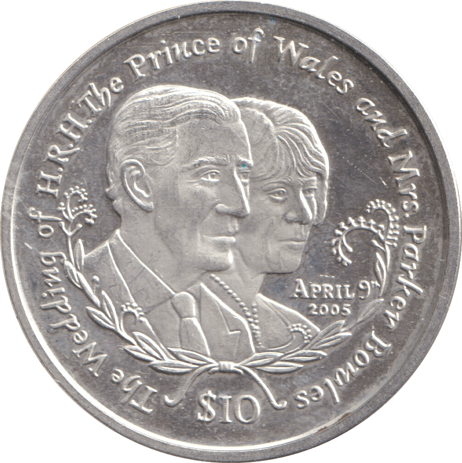 2005 TEN DOLLARS REPUBLIC OF SIERRA LEONE WEDDING OF CHARLES AND CAMILLA - SILVER WORLD COINS - Cambridgeshire Coins