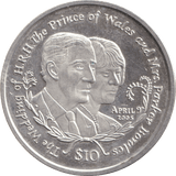 2005 TEN DOLLARS REPUBLIC OF SIERRA LEONE WEDDING OF CHARLES AND CAMILLA - SILVER WORLD COINS - Cambridgeshire Coins