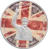 2005 WINSTON CHURCHILL COLOURED COMMEMORATIVE COIN - WORLD COINS - Cambridgeshire Coins