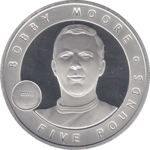 2006 £5 BOBBY MOORE SILVER PROOF - WORLD COINS - Cambridgeshire Coins