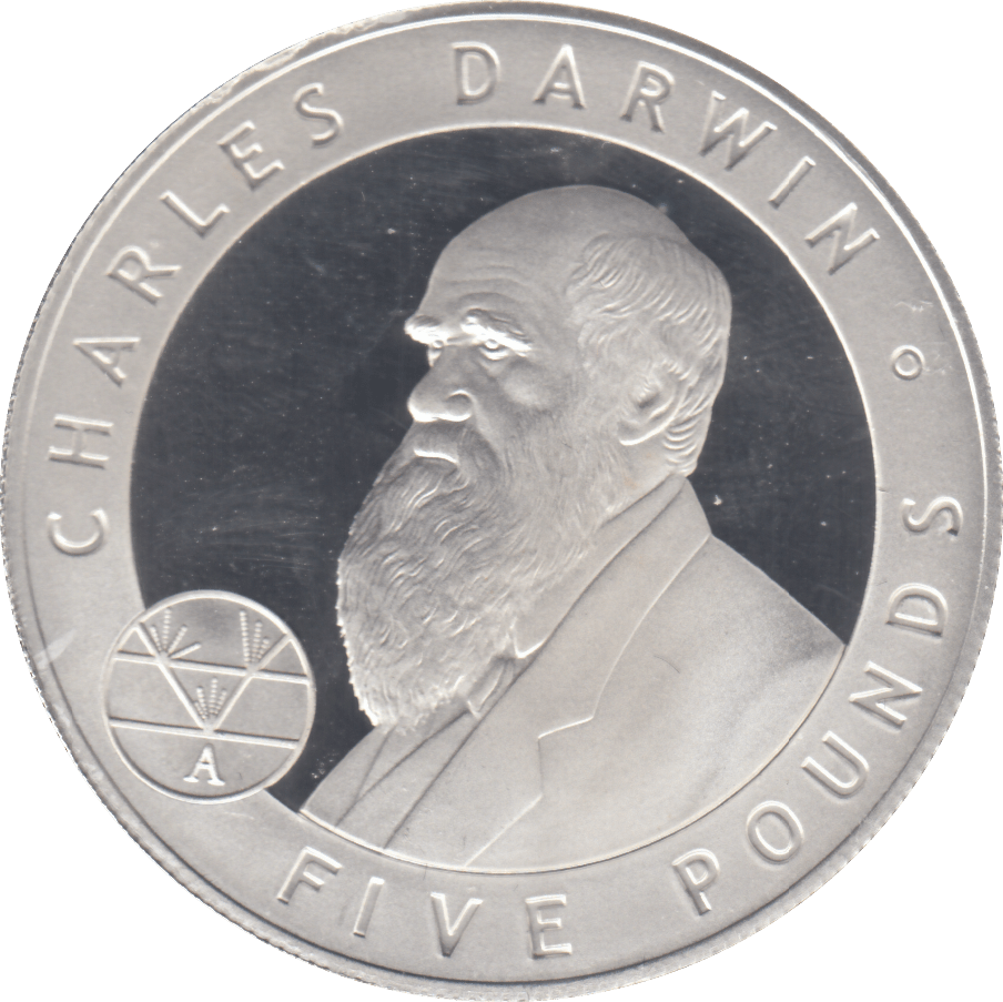 2006 £5 CHARLES DARWIN SILVER PROOF - WORLD COINS - Cambridgeshire Coins