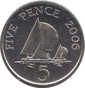 2006 5 PENCE BAILIWICK OF GUERNSEY ( BU ) - 5p BU - Cambridgeshire Coins