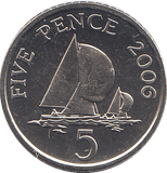 2006 5 PENCE BAILIWICK OF GUERNSEY ( BU ) - 5p BU - Cambridgeshire Coins