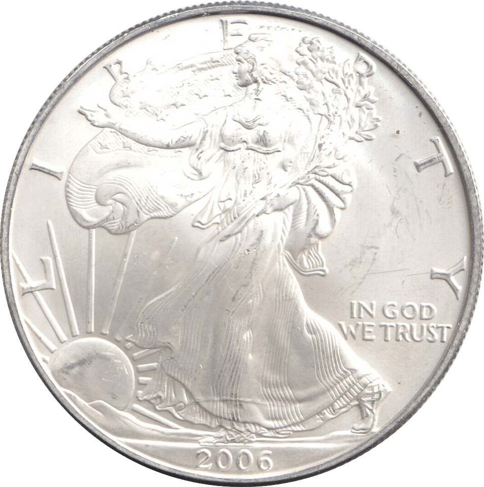 2006 AMERICAN EAGLE SILVER DOLLAR 1 OZ FINE SILVER USA - SILVER WORLD COINS - Cambridgeshire Coins