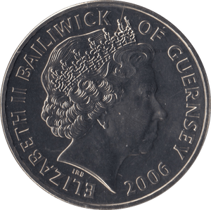 2006 BRILLIANT UNCIRCULATED FIVE POUNDS QUEEN MOTHER 80TH BIRTHDAY GUERNSEY - WORLD COINS - Cambridgeshire Coins