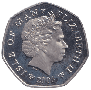 2006 CHRISTMAS 50P TWO TURTLEDOVES COLOURISED ISLE OF MAN ( BUNC ) - 50P REGIONAL ISSUES - Cambridgeshire Coins
