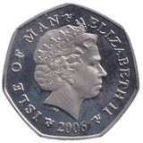 2006 CHRISTMAS 50P TWO TURTLEDOVES COLOURISED ISLE OF MAN ( BUNC ) - 50P REGIONAL ISSUES - Cambridgeshire Coins
