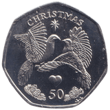 2006 CHRISTMAS 50P TWO TURTLEDOVES ISLE OF MAN ( PROOF ) - 50P REGIONAL ISSUES - Cambridgeshire Coins