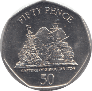 2006 FIFTY PENCE CAPTURE OF GIBRALTAR 1704 - Cambridgeshire Coins