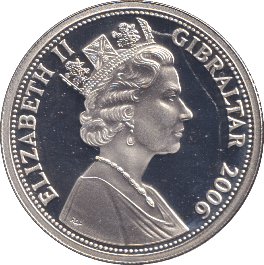 2006 FIVE POUNDS SILVER PROOF GIBRALTAR - SILVER WORLD COINS - Cambridgeshire Coins