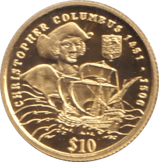 2006 GOLD CHRISTOPHER COLUMBUS SIERRA LEONE 1/25 OUNCE - GOLD WORLD COINS - Cambridgeshire Coins