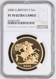 2006 GOLD PROOF £5 SOVEREIGN ( NGC ) PF 70 ULTRA CAMEO - NGC GOLD COINS - Cambridgeshire Coins