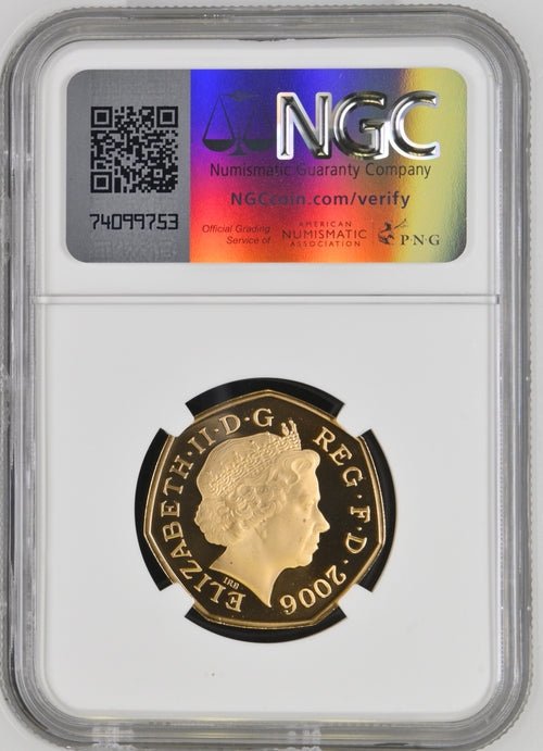 2006 GOLD PROOF 50P HEROIC SCENE ( NGC ) PF 69 ULTRA CAMEO - NGC GOLD COINS - Cambridgeshire Coins