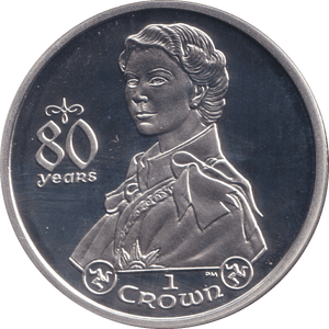 2006 ONE CROWN ISLE OF MAN 80 YEARS - SILVER WORLD COINS - Cambridgeshire Coins