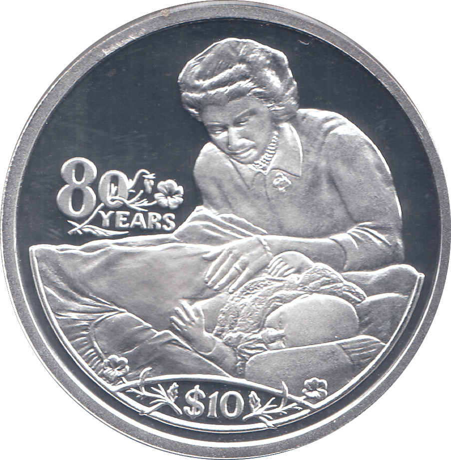 2006 SILVER .925 BABY QUEEN 80TH BDAY TEN DOLLARS LIBERIA - SILVER PROOF - Cambridgeshire Coins