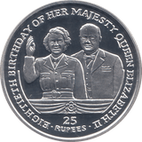 2006 SILVER .925 CHURCHILL AND QUEEN 80TH BDAY ANNIV. 25 RUPEES SEYCHELLES - SILVER PROOF - Cambridgeshire Coins